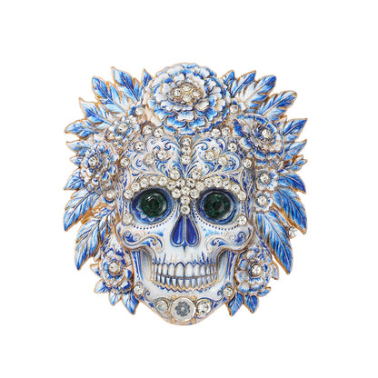 🏵️Día de los Muertos Floral Skull Brooch Pin