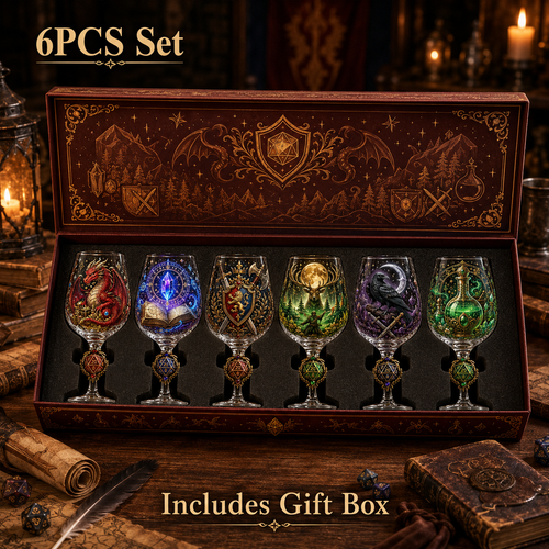 🎲D20 Fantasy Goblet Wine Glass 6pcs Set🍷