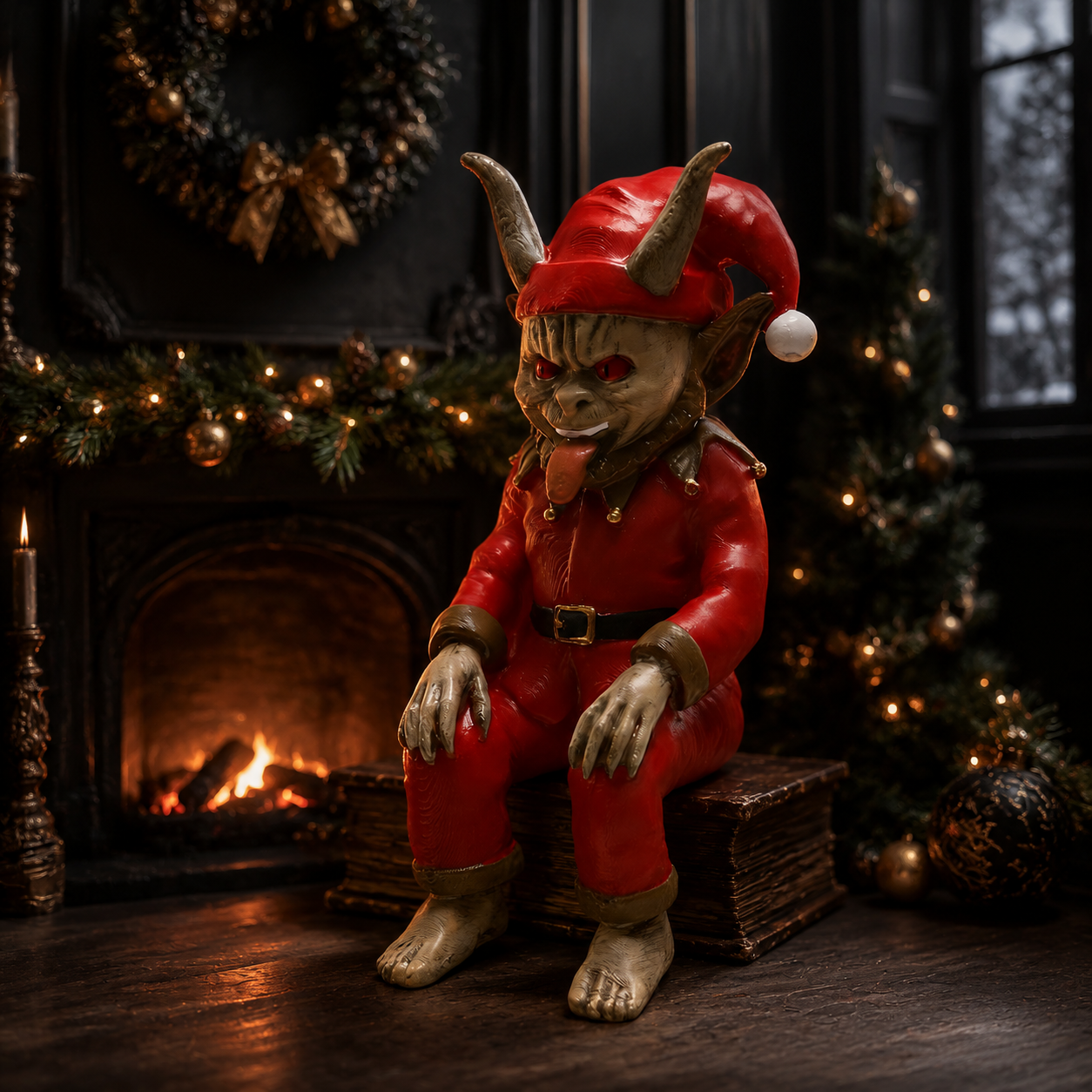 😈Krampus Dark Christmas Resin Elf Figurine🎄