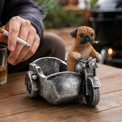 Bulldog Rider Motorcycle Funny Ashtray🚬