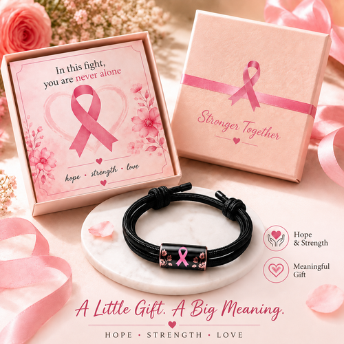 EverHope Pink Ribbon Bracelet Gift Set