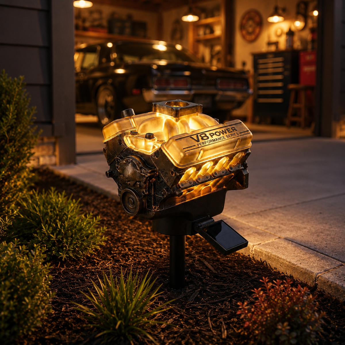 ☀️ V8 Engine Outdoor Solar Garden Light 💡