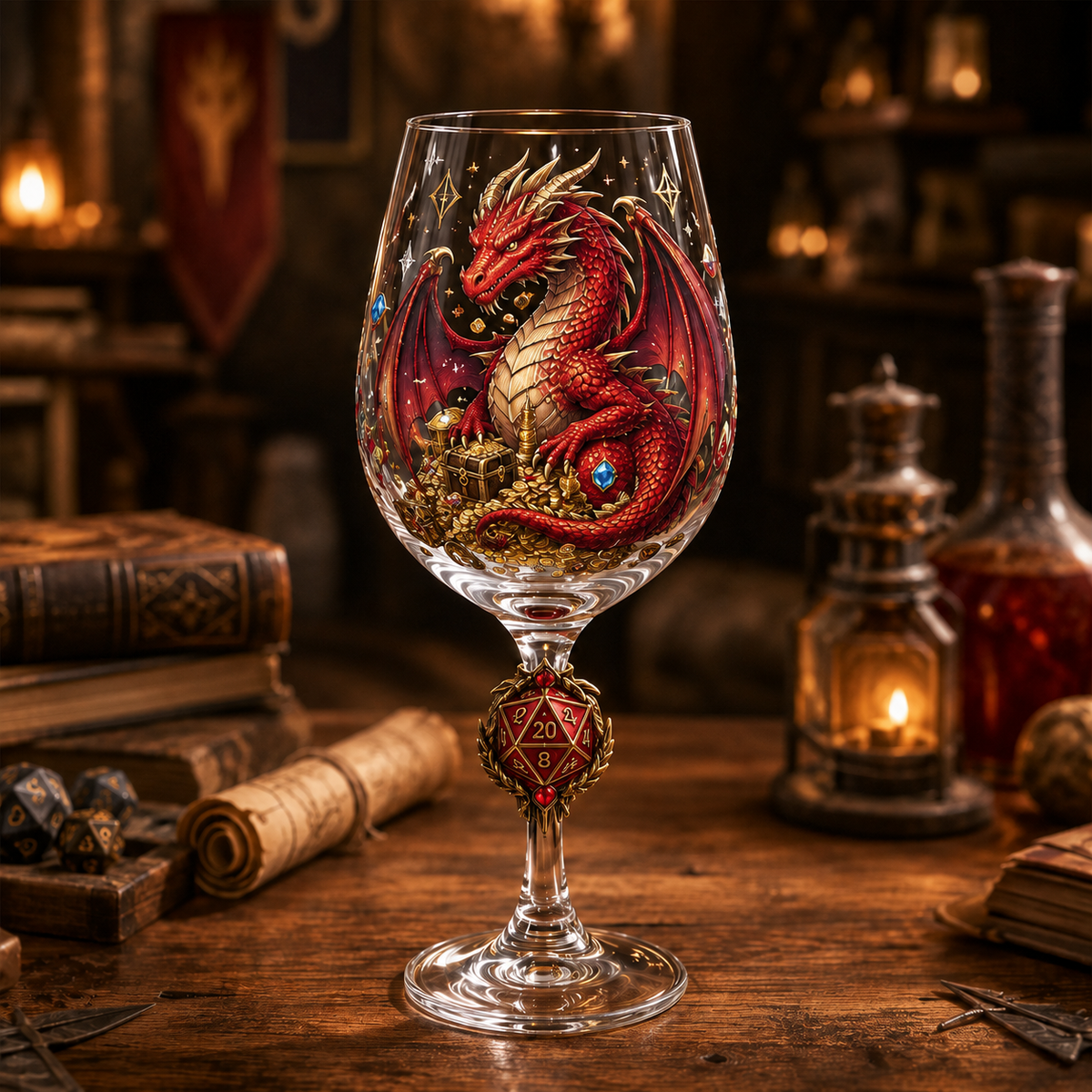 🎲D20 Fantasy Goblet Wine Glass 6pcs Set🍷