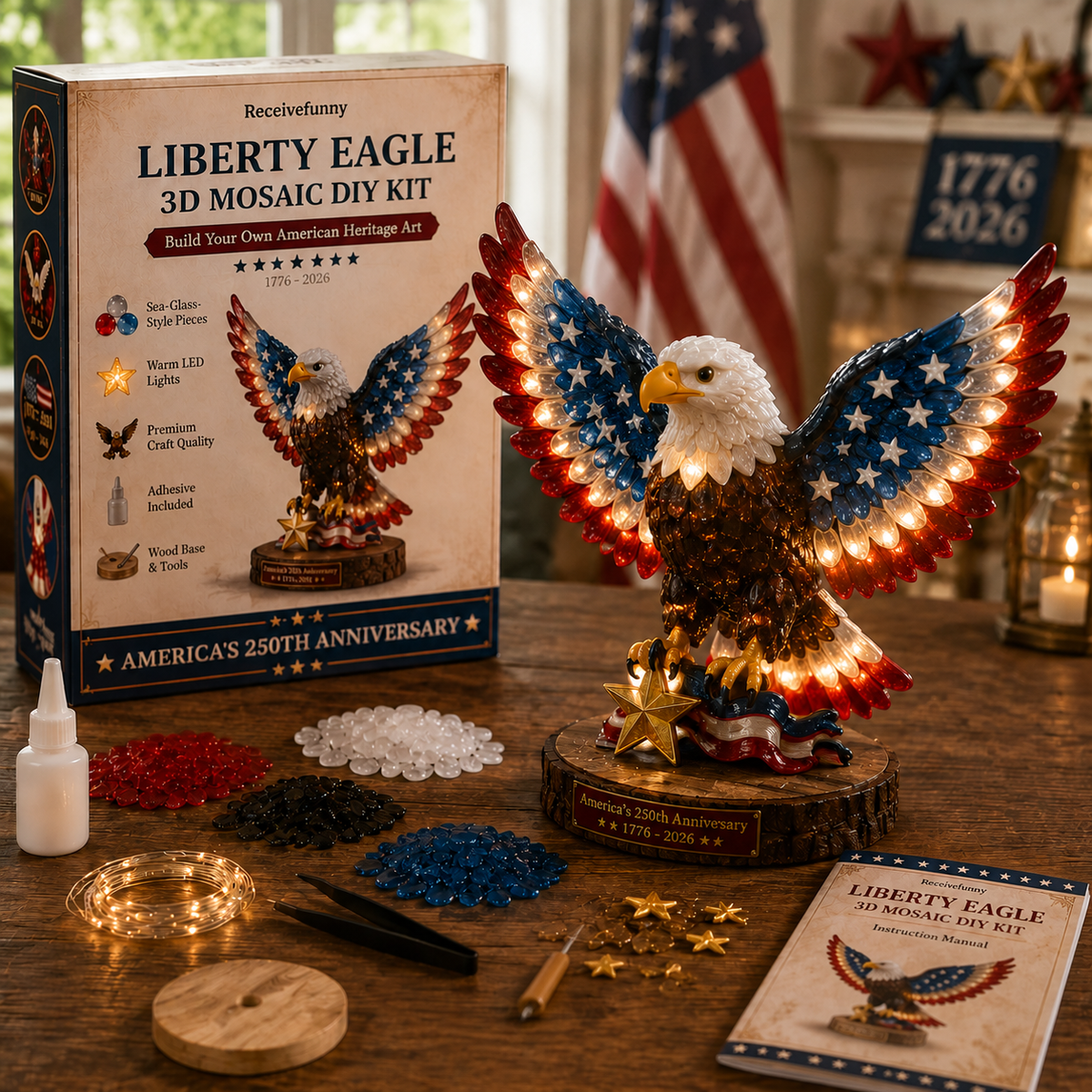 Liberty Eagle DIY Light America 250th Anniversary Sea Glass Kit
