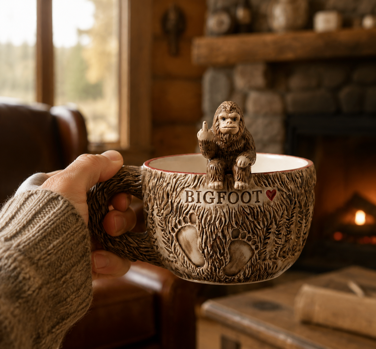 BIGFOOT Middle Finger Funny Ceramic Mug