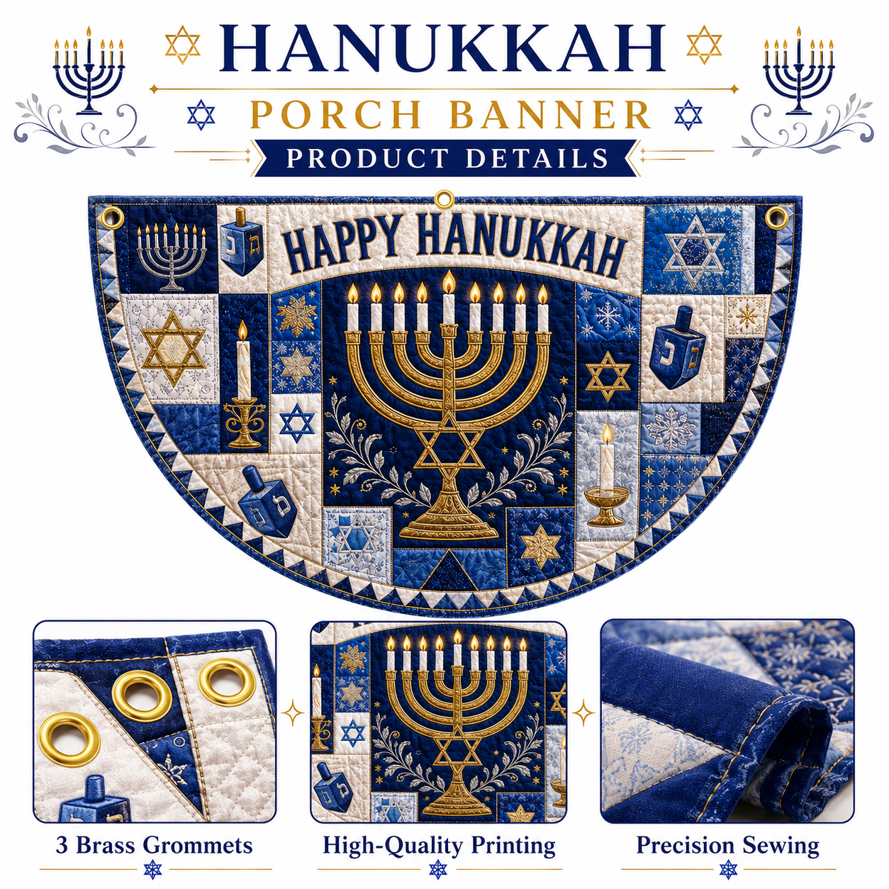 🕎 Happy Hanukkah Outdoor Garden Decorative Hanging Flag
