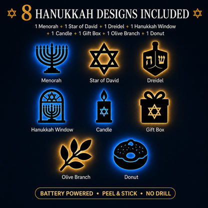 🕎Hanukkah LED Wall Light Stickers🕯️✡️