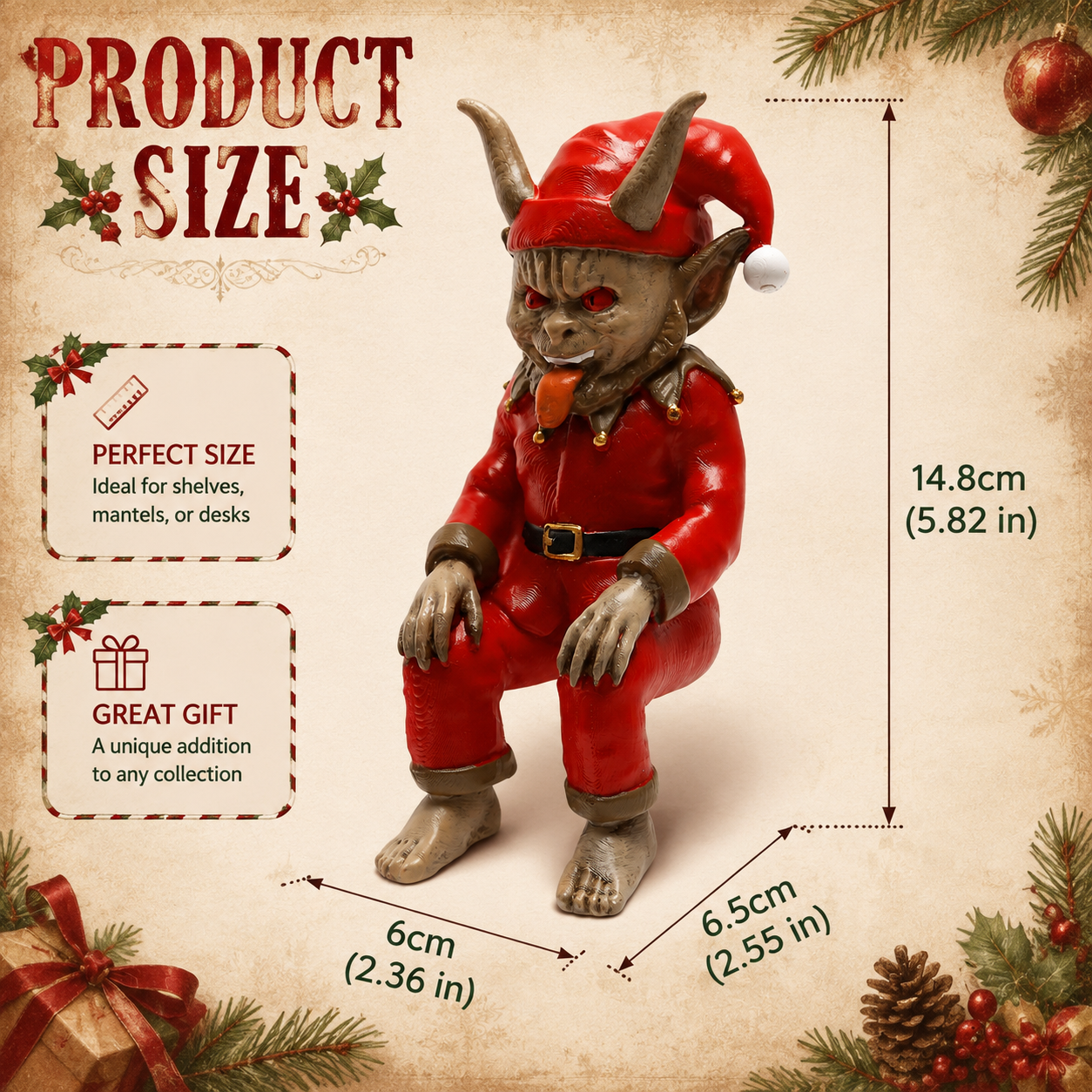 😈Krampus Dark Christmas Resin Elf Figurine🎄
