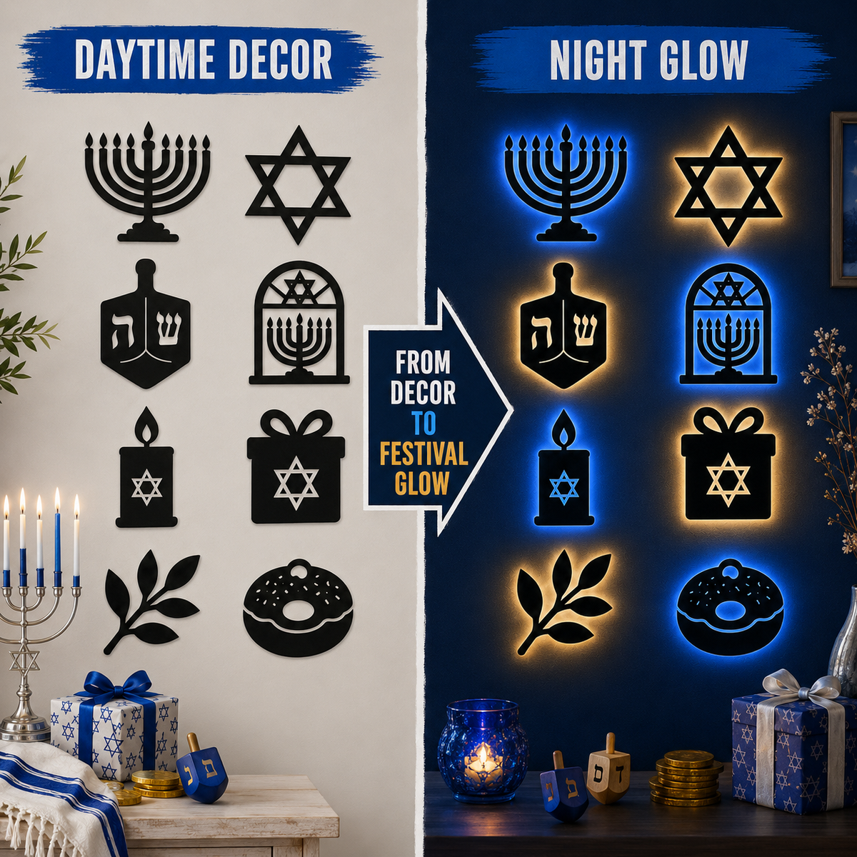 Hanukkah home display