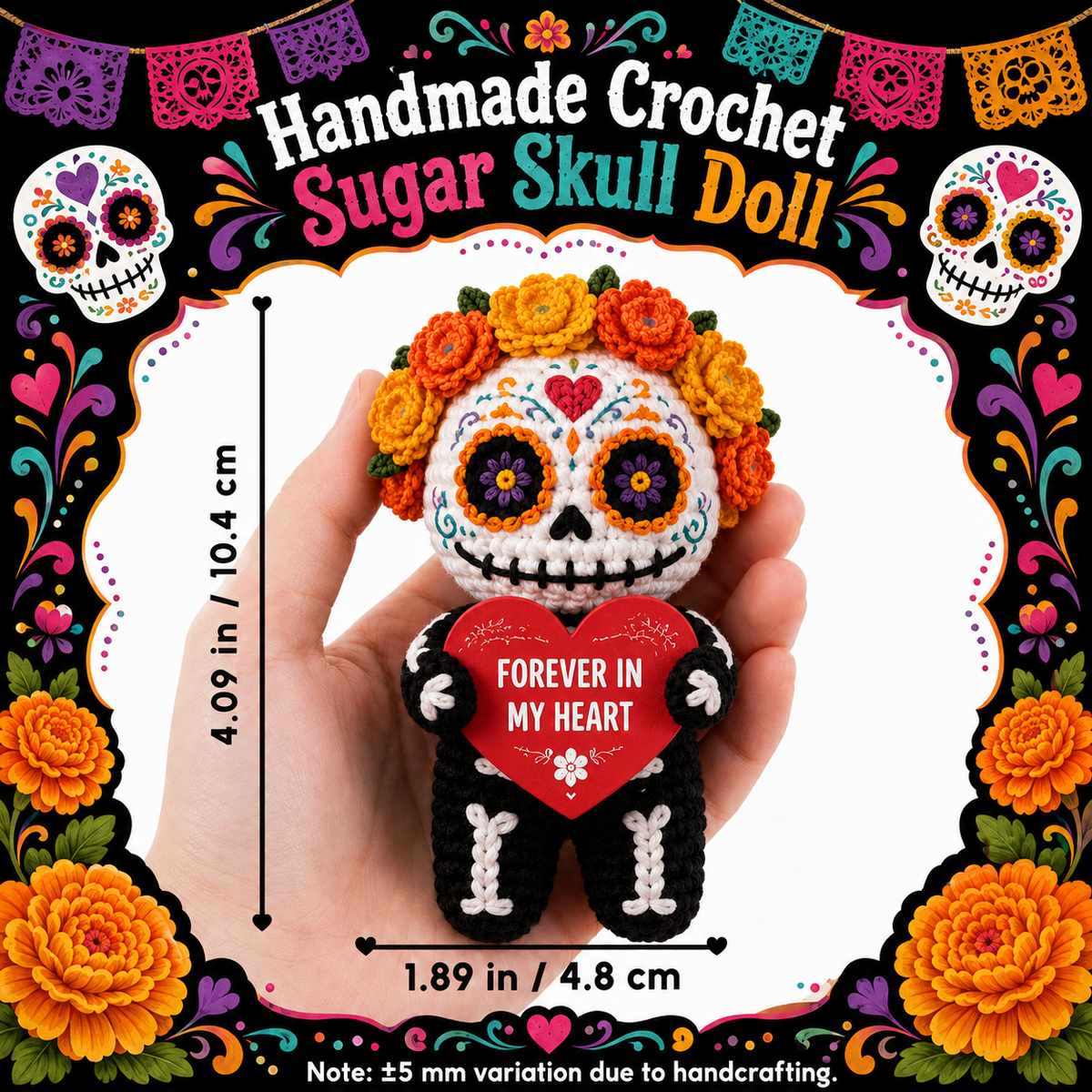 Sugar Skull Crochet Doll Display