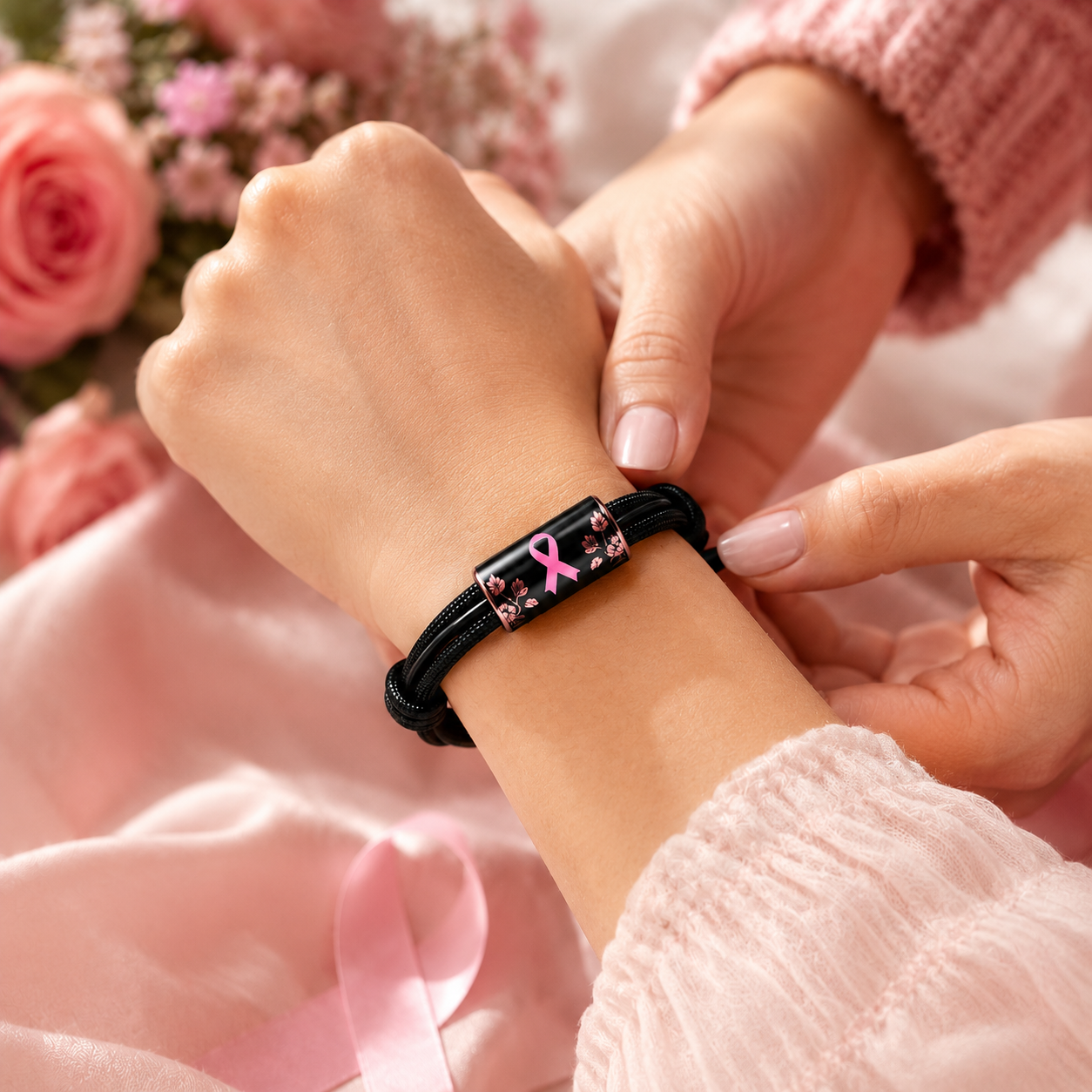 EverHope Pink Ribbon Bracelet Gift Set