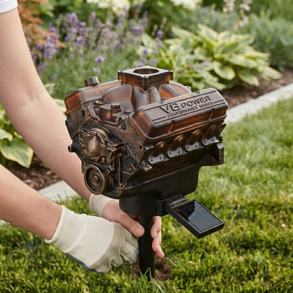 ☀️ V8 Engine Outdoor Solar Garden Light 💡