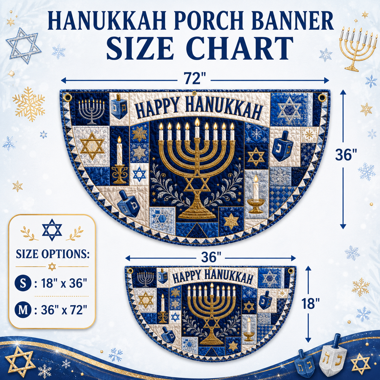 🕎 Happy Hanukkah Outdoor Garden Decorative Hanging Flag