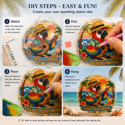 🌊DIY Island Time Pearl Diamond Art Hanging Ornament Kit🍹