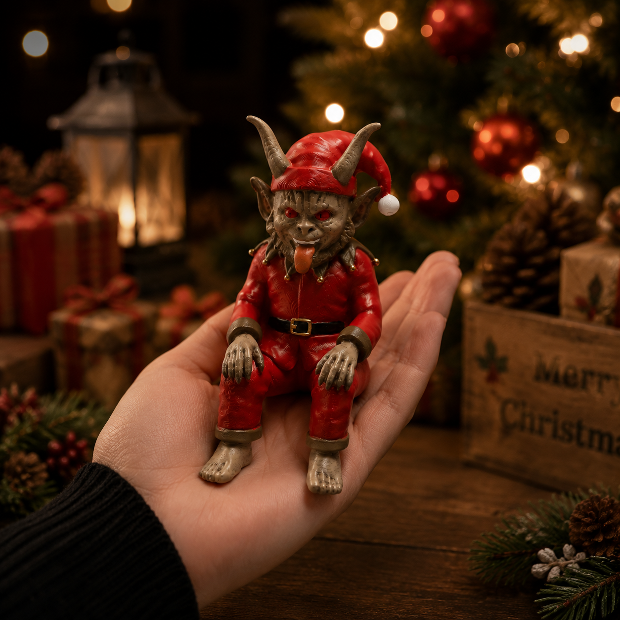 😈Krampus Dark Christmas Resin Elf Figurine🎄