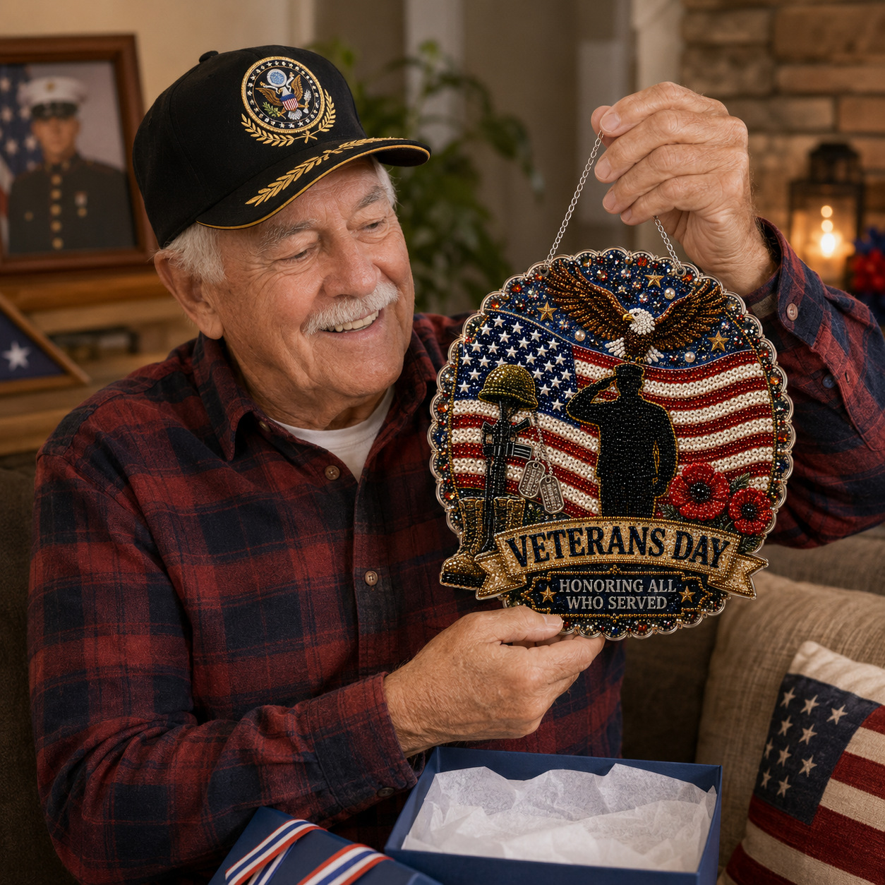 ⚪DIY Veterans Day Pearl Diamond Art Hanging Ornament Kit💎