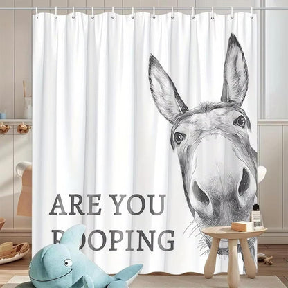 Are You Pooping? Donkey Shower Curtain
