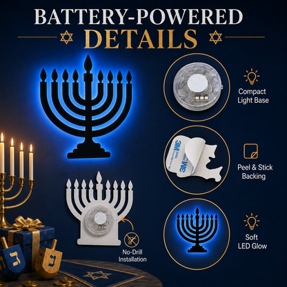 🕎Hanukkah LED Wall Light Stickers🕯️✡️