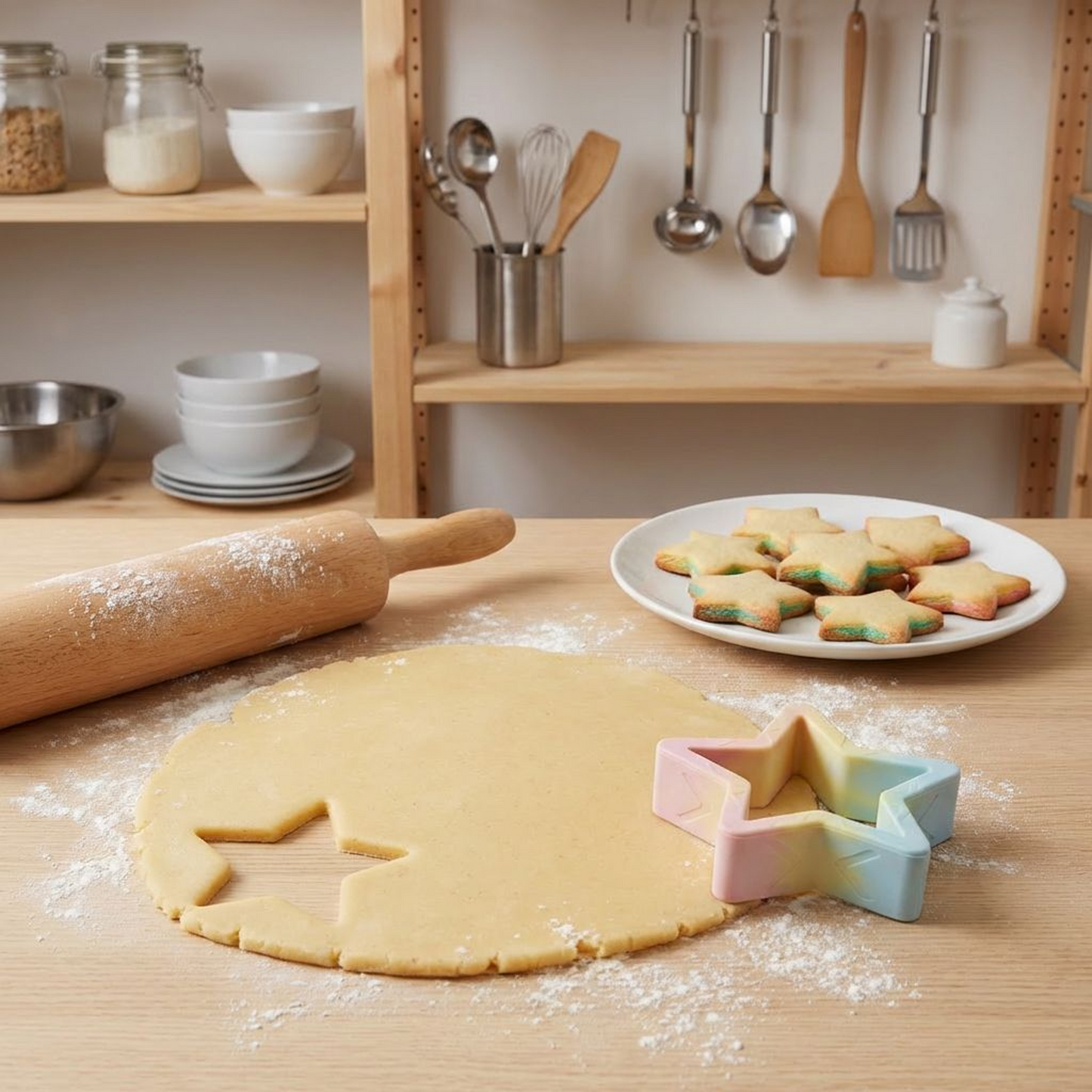 Rainbow Gradient Star Cookie Cutter | Star-Shaped Biscuit Mold for Baking