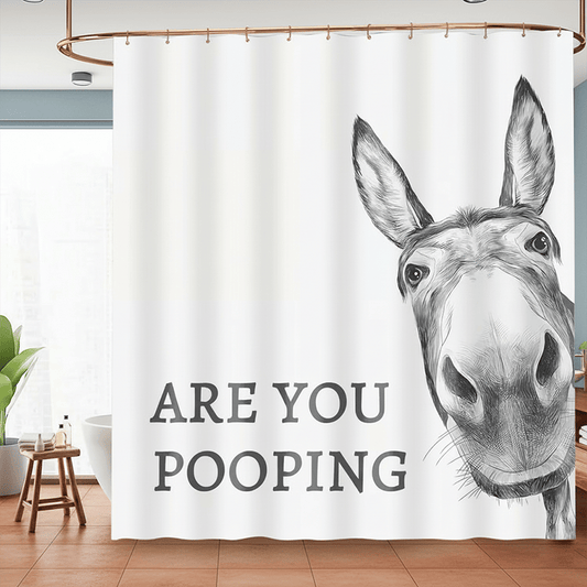 Are You Pooping? Donkey Shower Curtain