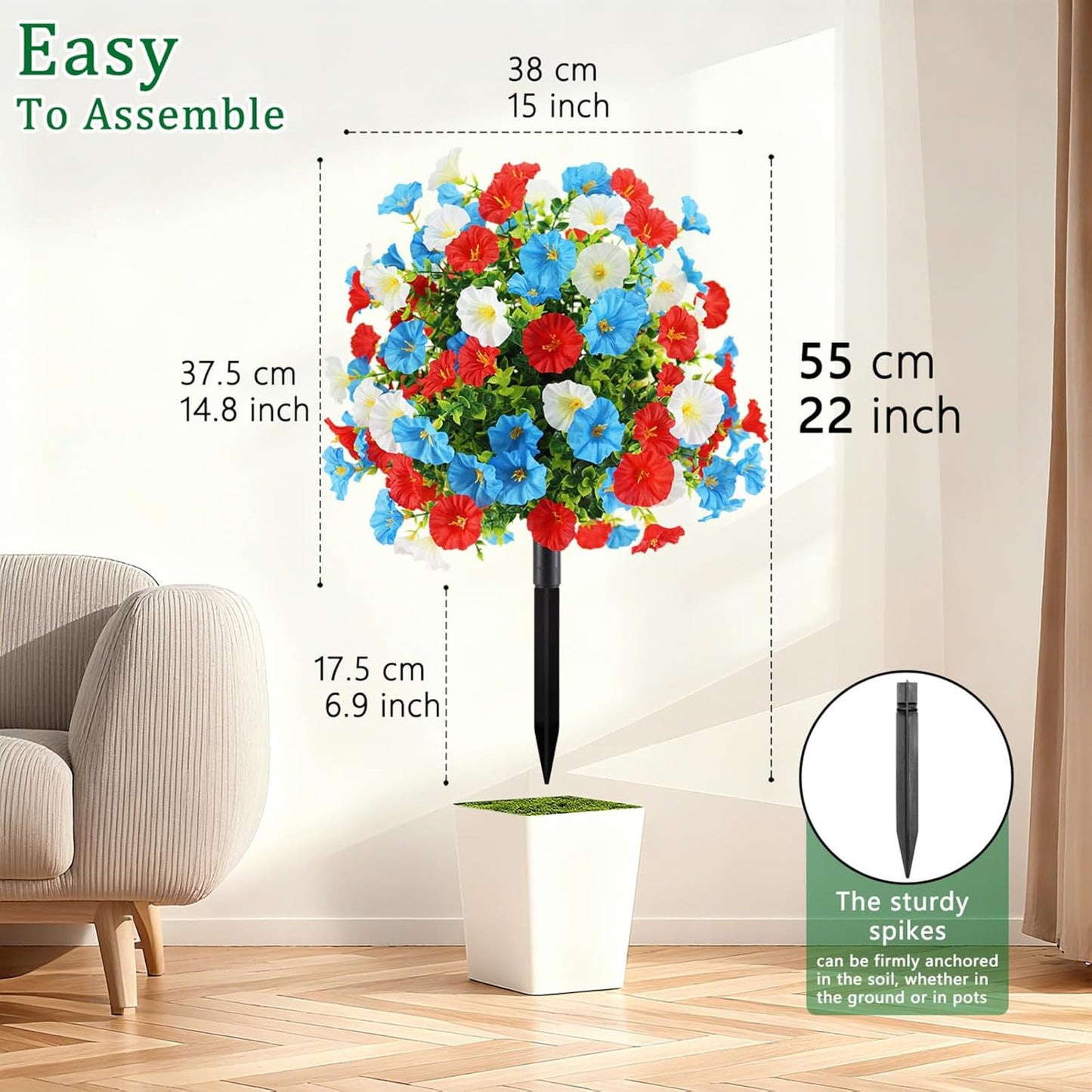 🔥4th of July Hot Sale 49% Off 🔥 🇺🇸 Patriotic Artificial Flower Tree with Ground Spike