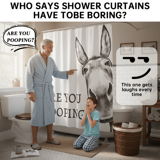 Are You Pooping? Donkey Shower Curtain