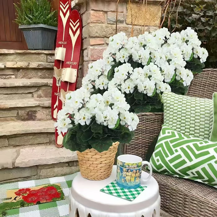 🌸 Last Day 50% OFF – UV Resistant Artificial Geranium Flowers for Outdoors & Home Decor