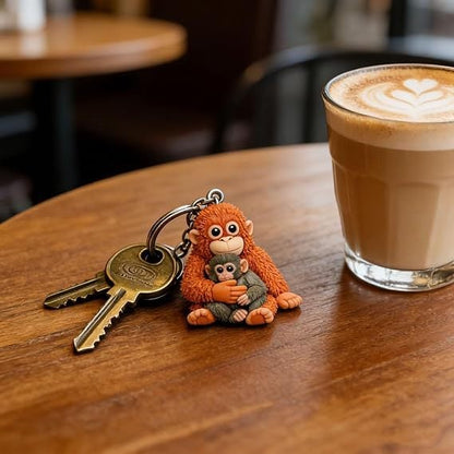 🐵💕Punch Monkey Hugging Monkey Key chain - Emotional Gift for Animal Lovers. Family. Friends. Loved Ones🎁